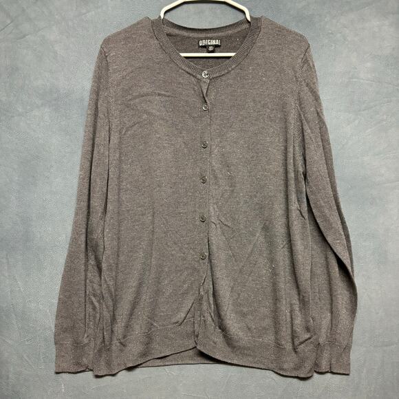 Nicole Miller Plus Size Butto Cardigan Womens XXL Metallized Fiber Fairy Teacher - Picture 1 of 12